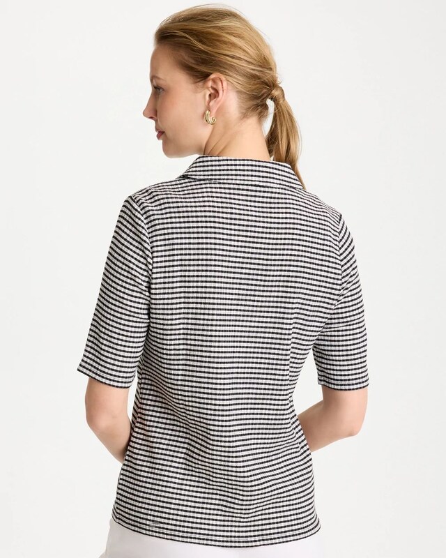 Gingham Textured Camp Tee - image 3